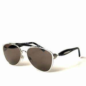 Burberry Black and Silver Aviator Sunglasses
